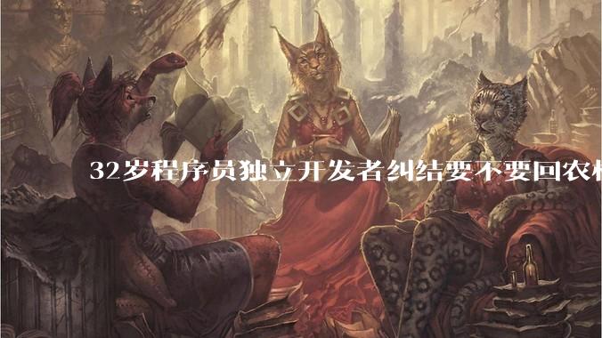32岁程序员独立开发者纠结要不要回农村生活?