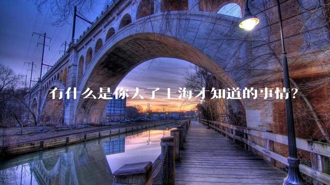 有什么是你去了上海才知道的事情？